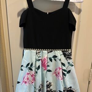 Xtraordinary Black and Blue Embellished A-line Dress for Prom